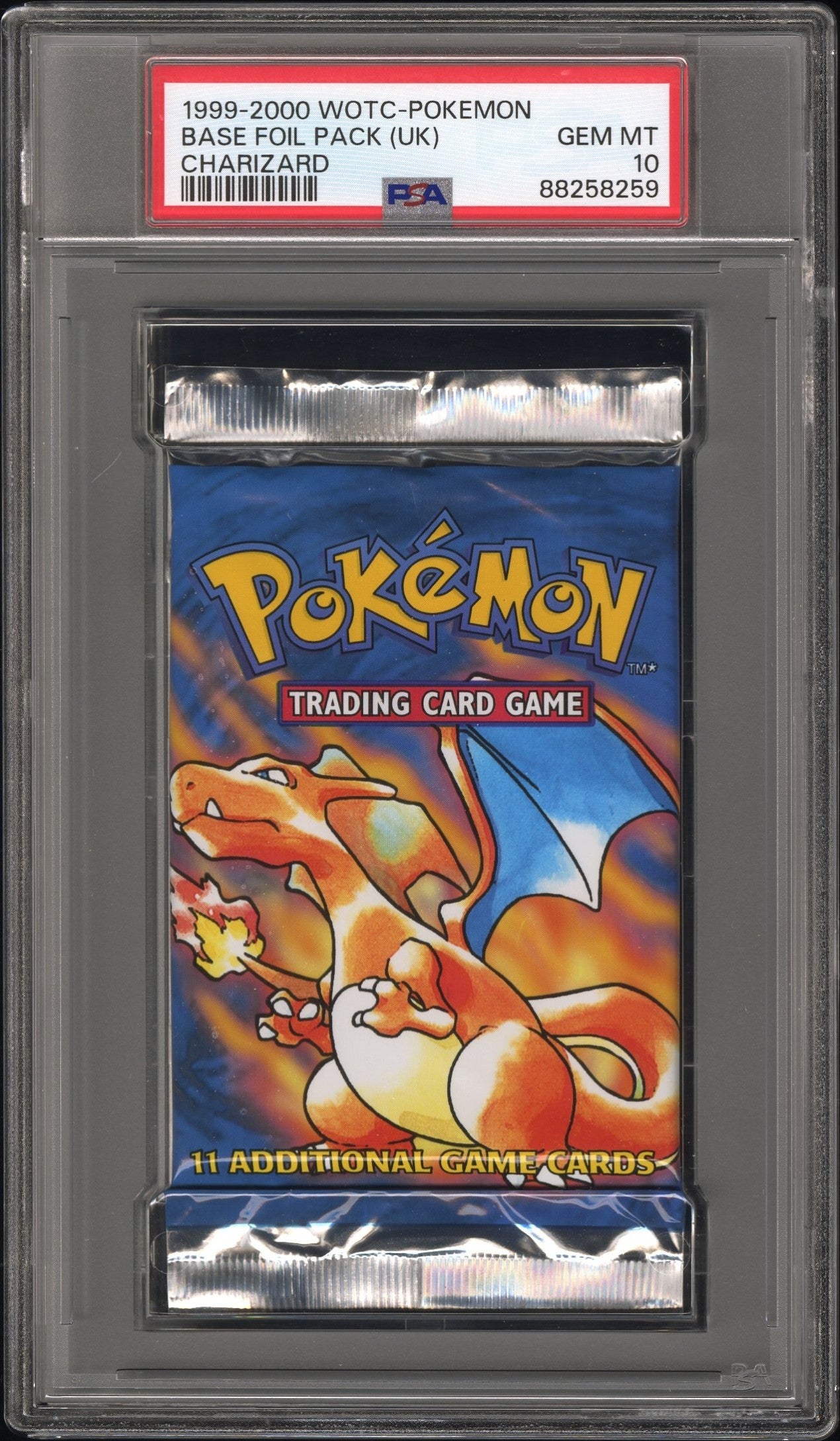 PSA 10 Pokemon 4th Print Base Set Pack 1999-2000 Charizard Artwork